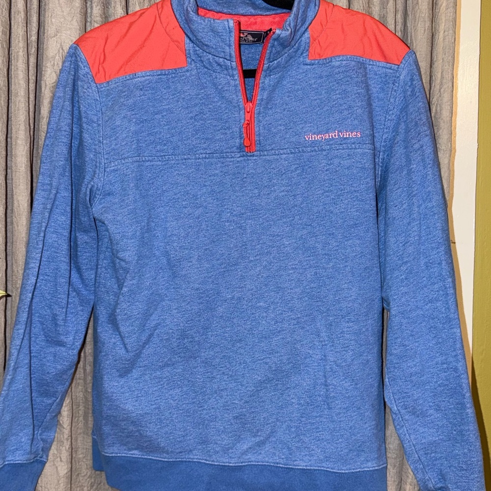 Vineyard Vines woman’s  Zip-Up Sweater in Blue and Red size s
